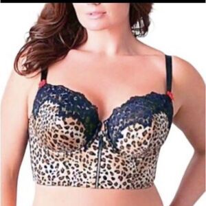 Women's Cacique Intimates Zipper cheetah Print Balconette 44DD Bra